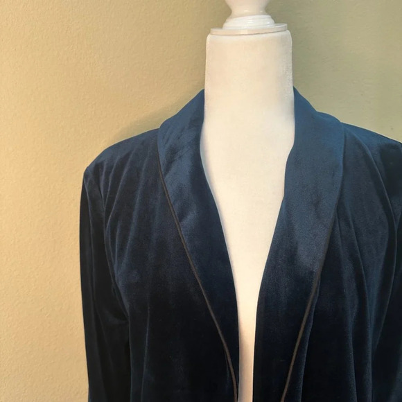 NWOT GREYLIN Teal Emerald Velour Tie Front Blazer - size small - Picture 7 of 8